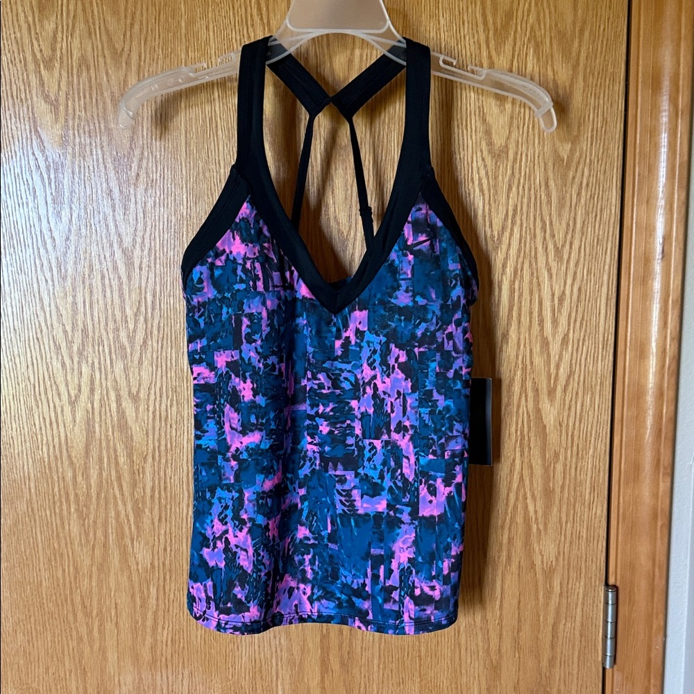 Nike Women's Swim Top - Black, Pink, Blue